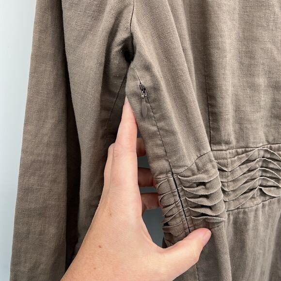 Boden Linen Faux Wrap Dress - Tan - 8 - Picture 7 of 7